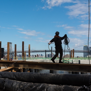 NYC Ferry Pier Construction Workers. Photo by Edwin J Torres/Mayoral Office of Photography.